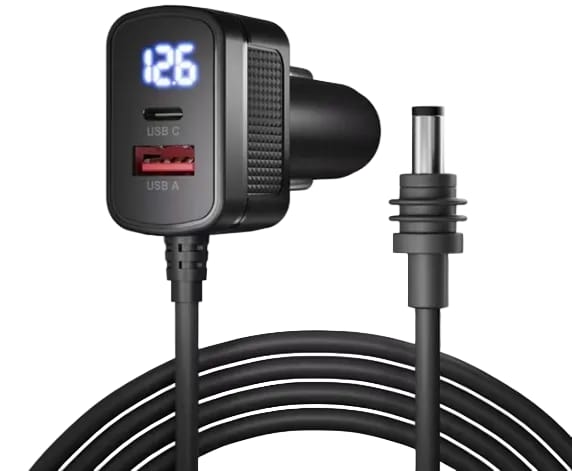 SL USB C car charger with digital display